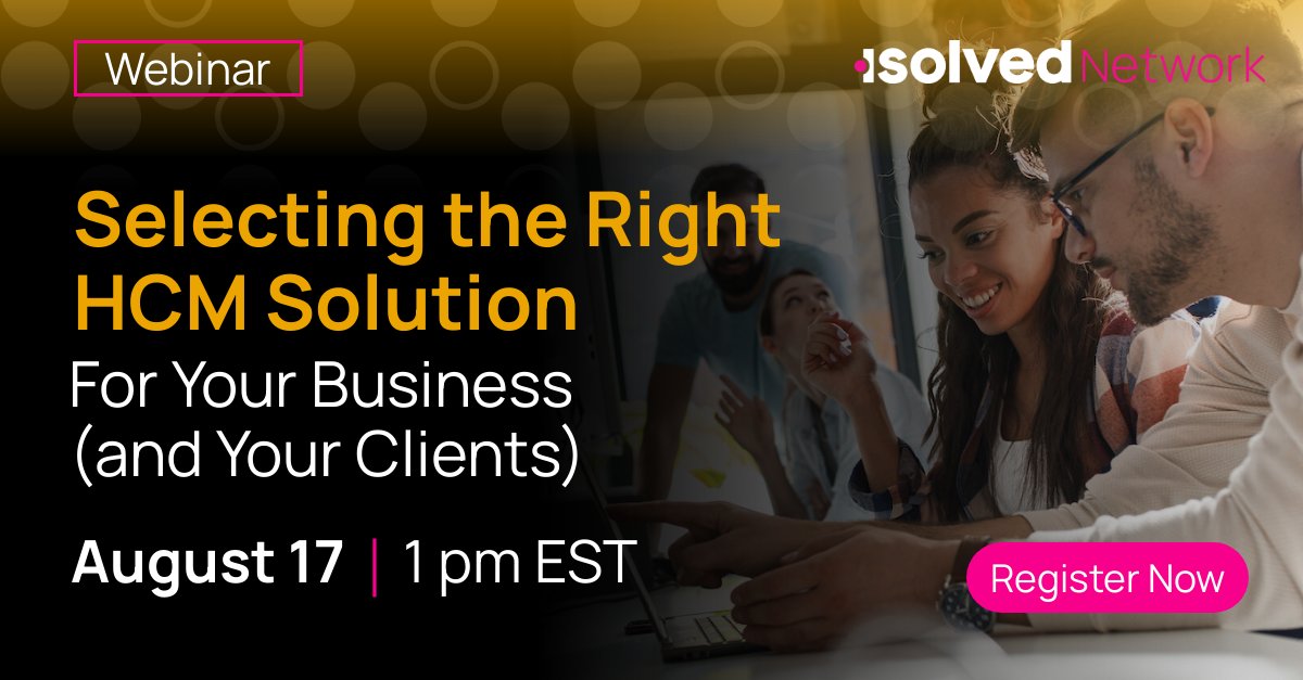 What should your HCM / PEO tech partner be offering? Join isolved to uncover what you might be missing and for a sneak peek into life in the Network.  RSVP today: isolved.co/3ruqe45

 #isolvedNetwork #WinMore #GrowFaster #PEO #ASO #ServiceBureaus #HCMTechnlogy