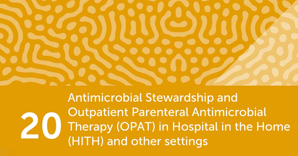 Outpatient parenteral #antimicrobial therapy #OPAT is increasingly delivered in Australia and internationally.

Our latest #AMSBook chapter explores #AntimicrobialStewardship and #OPAT in Hospital in the Home and other settings.

Learn more ow.ly/qV8M50PhLG2