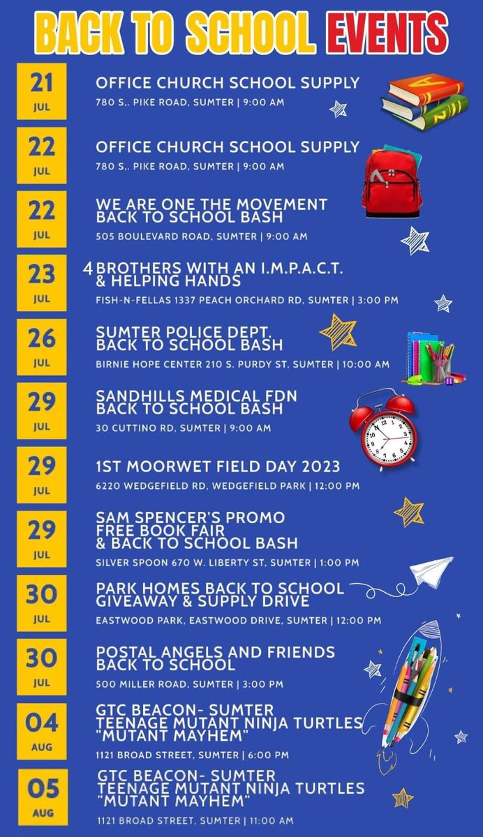 Back toSchool events