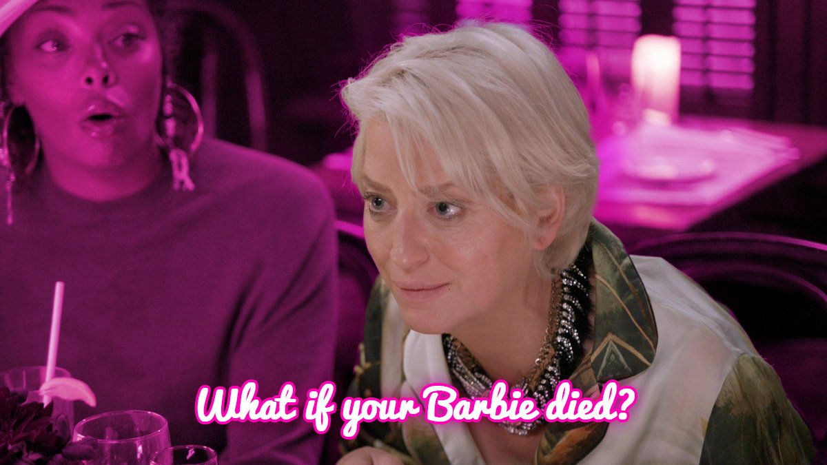 feistyfrank's tweet photo. Greta Gerwig pitching Barbie: https://t.co/SvAX0aoH8X