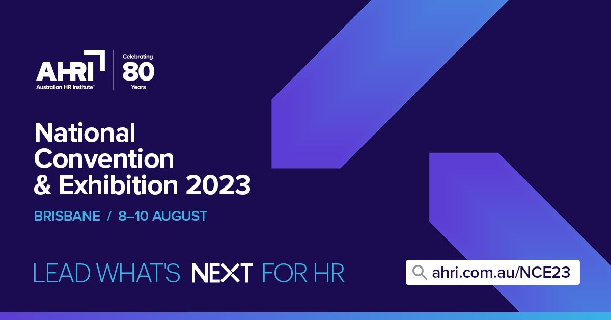 We're thrilled to be exhibiting at this year’s National Convention &amp; Exhibition in Brisbane next month, celebrating AHRI’s 80th year! We can't wait to connect and learn what's NEXT for HR.

Get your ticket: ahri.com.au/events-and-net…

 #ahrince23