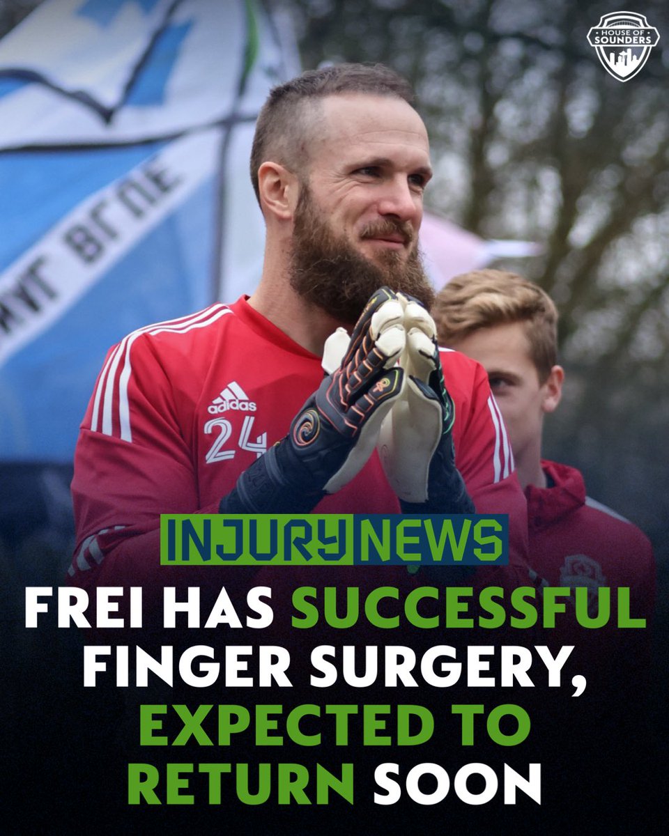 HouseOfSounders's tweet image. Stefan Frei went under immediate surgery for his dislocated finger, and started the rehabilitation process right away. The club does not expect for Frei to be out for “an extended period of time”. 

Great news, @Stefan24Frei 🥳

📸 @elisabethcadams 

#Sounders | #StefanFrei