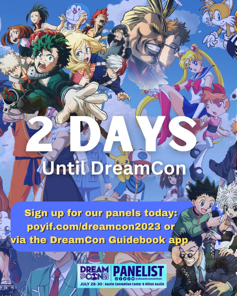 POYIFpod's tweet photo. Web are just 2 days away from @Dreamconvention 2023! This one is extra special because we are hosting two great game show style panels cooking! Learn more about them below! https://t.co/kqMSkAkrWj