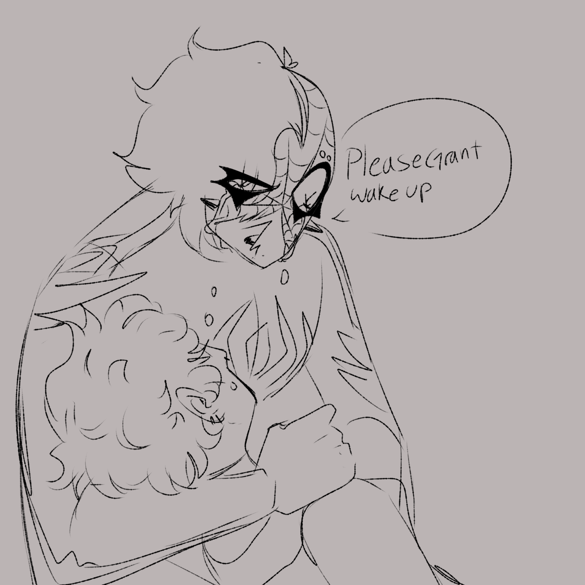 XAlatus__'s tweet photo. I kinda died but have spider sona doodles + Miguel https://t.co/LU6lOMADYK
