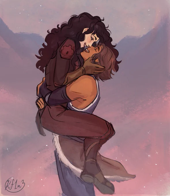 I love drawing Korra picking up Asami