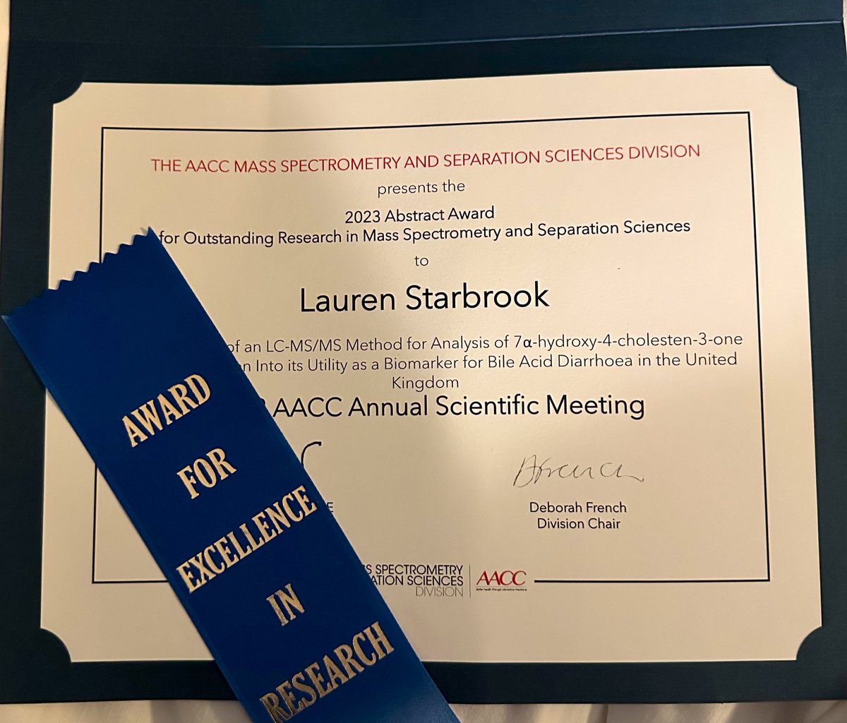 ClinChemLauren's tweet photo. Extremely honoured to have received this award from @myADLM MSSS division! #2023AACC https://t.co/gt8iWaXY8h