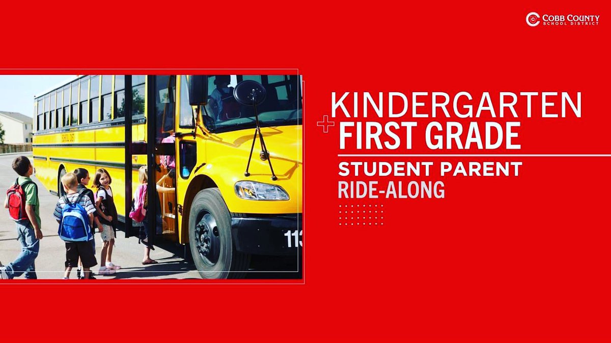 Hop on the bus Friday, July 28! The ride-along for Kinders, 1st graders & parents provides a sneak-a-peek when riding the bus. Pick-up will follow morning pick-up time as the first day of school. Bus schedules are available on the District website. cobbk12.org/mountbethel/_c…