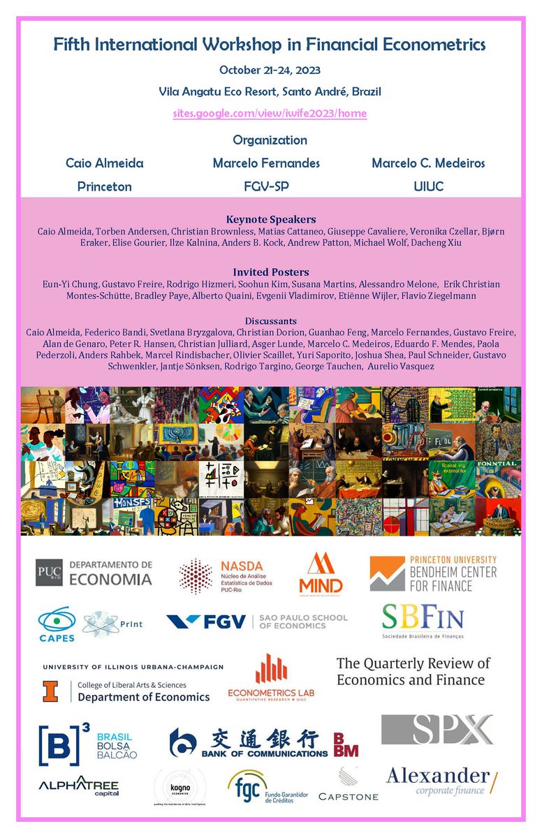 Hi #EconTwitter!

The deadline to register for the Fifth International Workshop in Financial Econometrics is August 1st. Last chance to learn the most recent advances in the area.

The updated program is available a
sites.google.com/view/iwife2023…