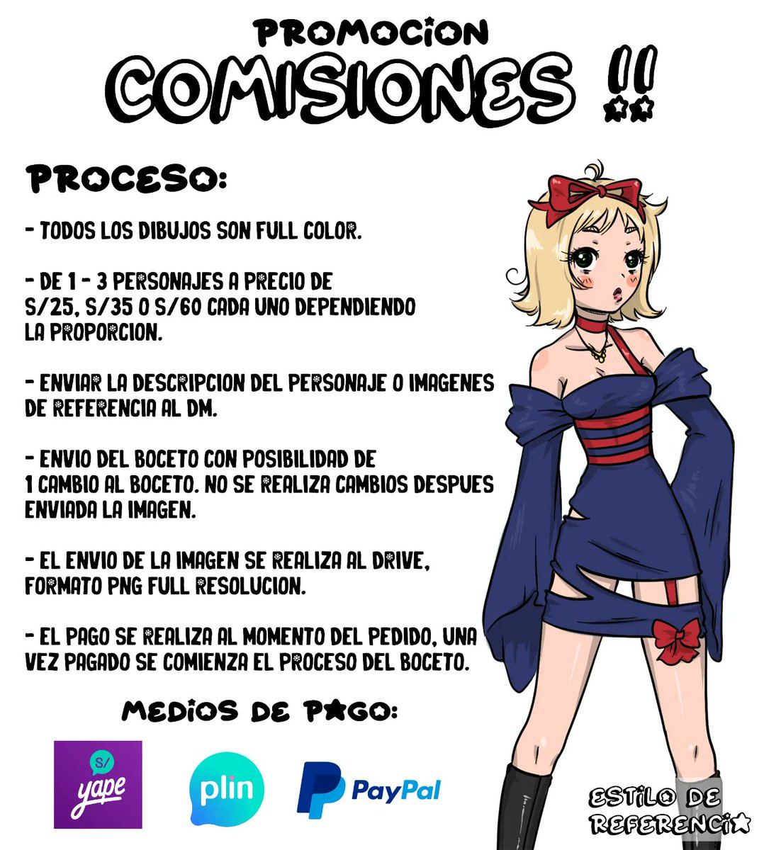 jinxloid's tweet photo. ✨✨OPEN COMMISSIONS PROMO!! ✨✨

Consultas al DM \(owo)/❤️
Comisiones en digital. 

#art #artist #artgirl #bocetos #practise #arte #dibujodigital #streamer #dibujo #artist #drawing #comisiones #commission #dibujosapedido https://t.co/CwCFbpPYNm