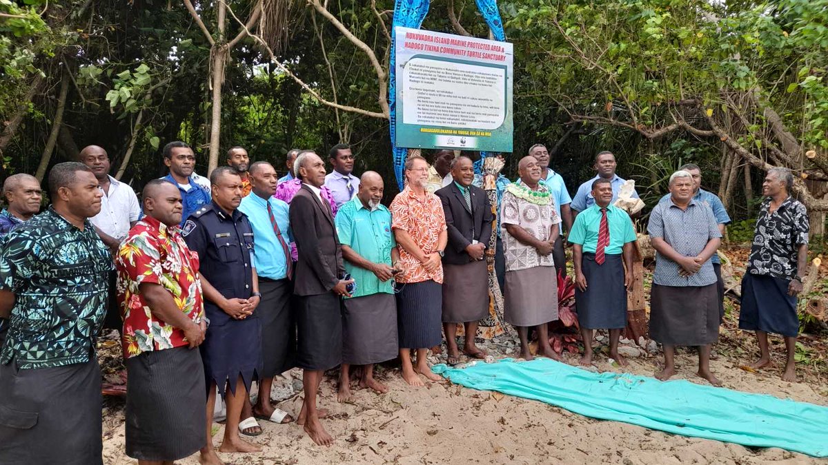 FisheriesOf's tweet image. A significant day yesterday as the Vanua of Nadogo in Macuata officially launched Nukuvadra Island as a Marine Protected Area (MPA) and Turtle Sanctuary. The initiative was agreed upon during the Bose Vanua of Nadogo after ongoing collaboration with WWF. (1/3)