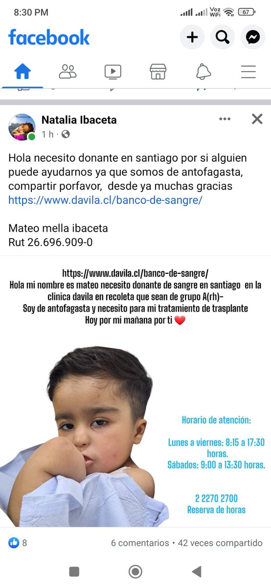 az_antof's tweet photo. Necesitamos  donantes de sangre en #Santiago clínica Dávila https://t.co/bqr7h4xsra