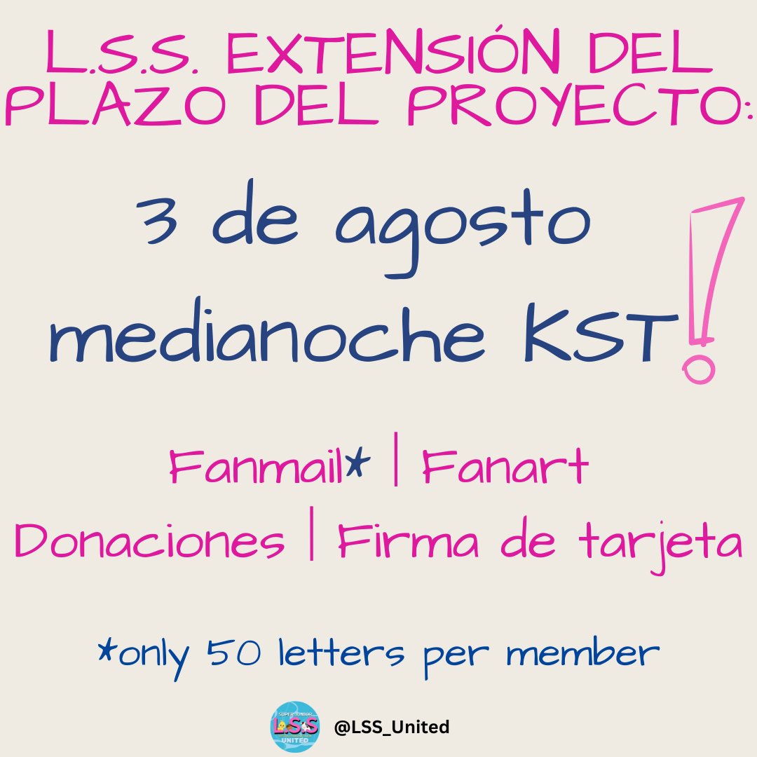 💜 We are extending the deadline for fanart, fanmail, donations, and card signing to August 3rd! 

💜¡Estamos extendiendo la fecha límite para fanart, fanmail, donaciones y firma de tarjetas hasta el 3 de agosto!

#SUPERJUNIOR #슈퍼주니어 
#SUPERJUNIOR_LSS #슈퍼주니어_LSS