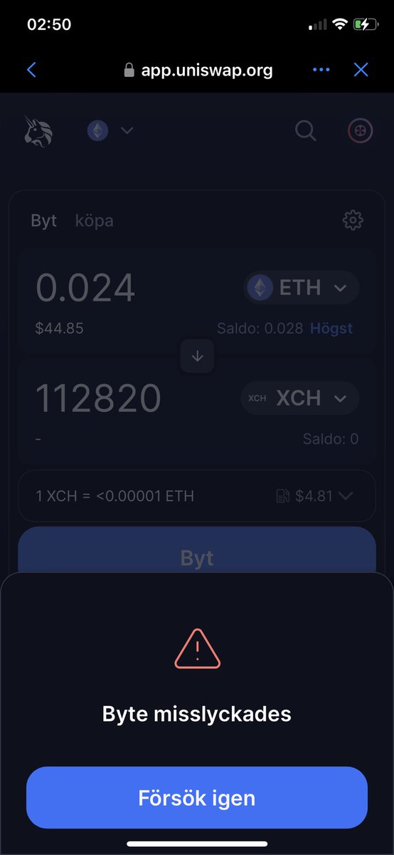 XaiElon's tweet photo. #XCHAIN why can’t i swap???? https://t.co/rM1agYZArx