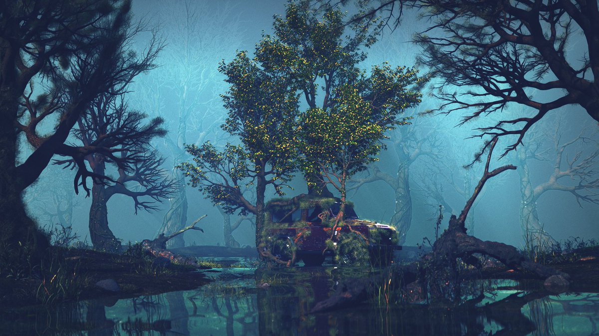 Defender in a swamp
#3dart #conceptart #landroverdefender