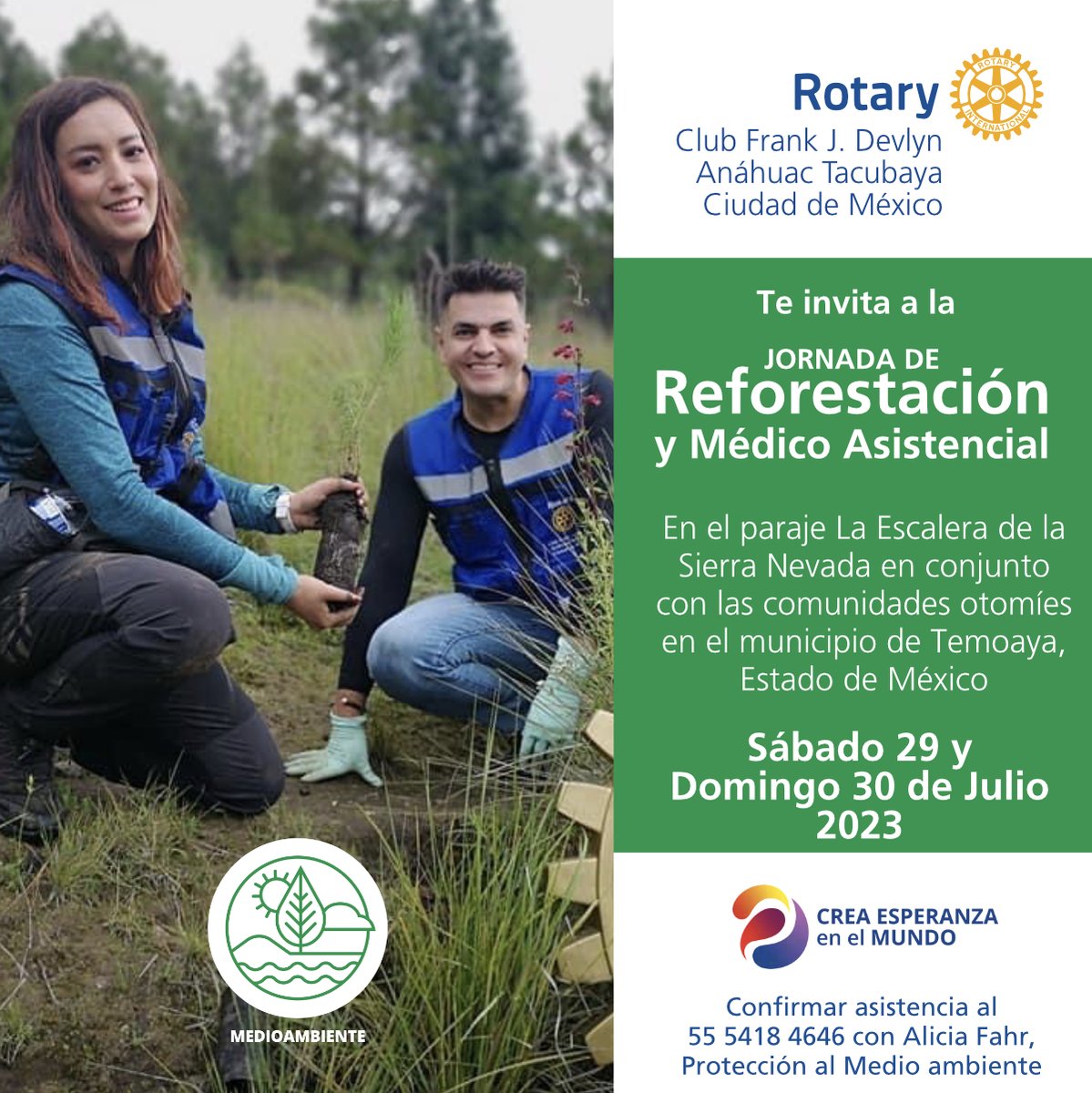 RotaryAnahuacT's tweet photo. #SomosRotary #ClubFrankDevlynAnahuacTacubaya #Reforestacion #medioambiente https://t.co/adtTUwWO5b