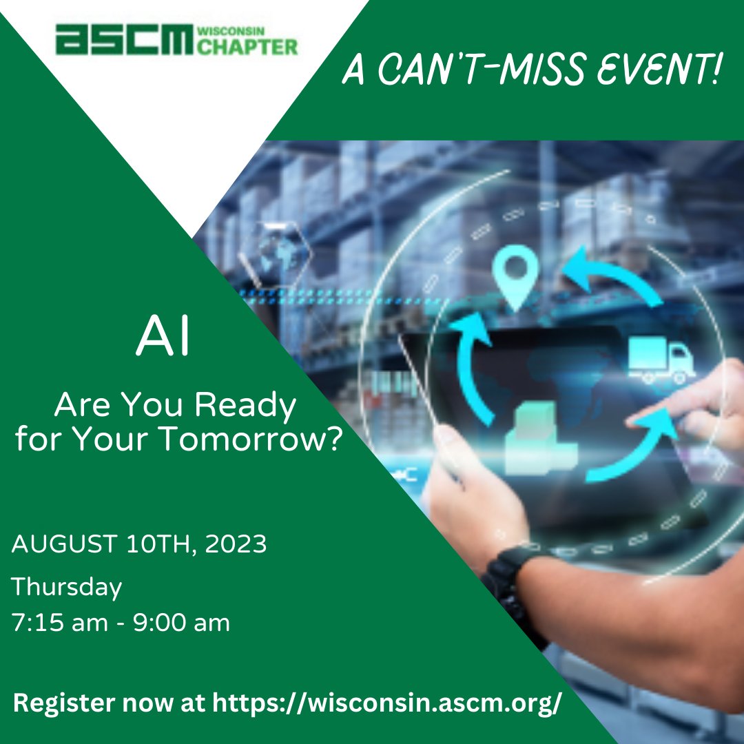 Wondering how to crack the generative AI code on your supply chain? 

Join us August 10th for AI: Are You Ready for Your Tomorrow?

Register now bit.ly/3KCcmf5