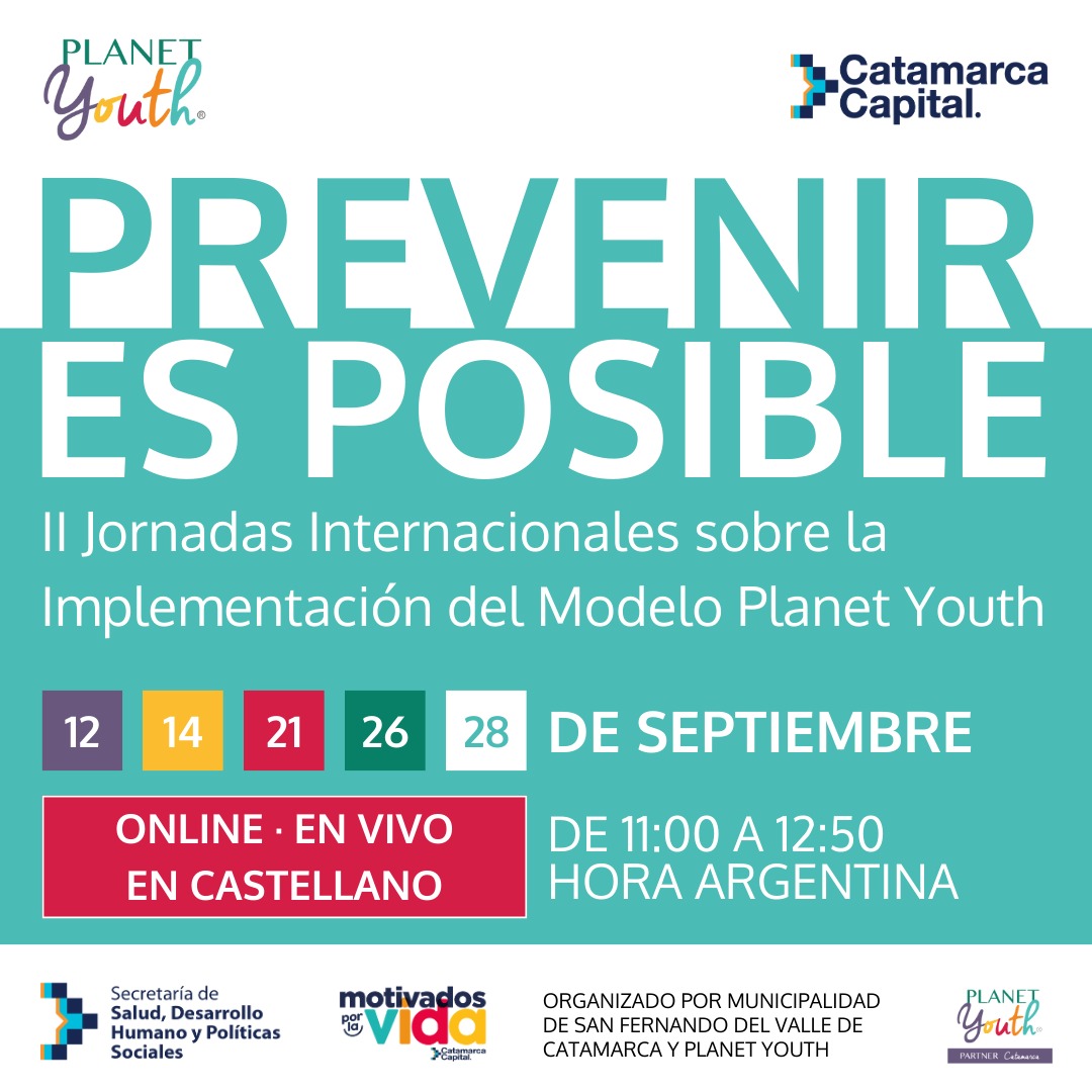 issupargentina's tweet photo. Los días 12, 14, 21, 26 y 28 de Septiembre se realizarán las " II Jornadas Internacionales sobre la Implementación del Modelo Planet Youth".

✅️Tenes tiempo para inscribirte, en: https://t.co/Xl9eiP2w3z https://t.co/0SPm94D8rf