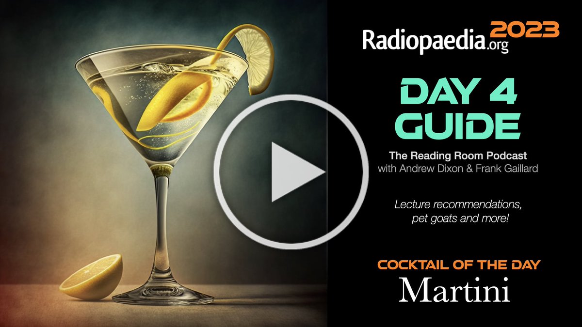 Your ultimate guide to Day 4 of #Radiopaedia2023! Today it’s MSK imaging, spine imaging, nuc med workshop and IR🍸 🎧 radiopaedia.org/courses/radiop… Speakers: @tatcantarelli @DocLasker @drcraighacking @murf1990 @WendeNGibbs @docskalski @HeatherKateIR @spower1us @SalAyesa & @DrDLittle