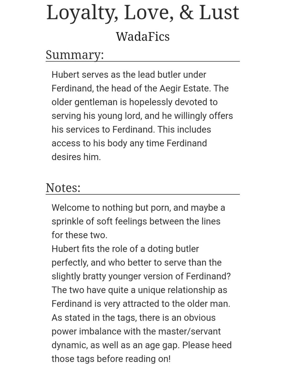 MahouMiss's tweet photo. "Loyalty, Love, & Lust" | NSFW Historic AU | Pre/Post-TS #Ferdibert #FerHu
SUMMARY: Hubert works as a dedicated butler under Ferdinand. He serves and follows every command from the young noble.
READ HERE: https://t.co/lRFWWXkqIm https://t.co/G3xlgnYeve