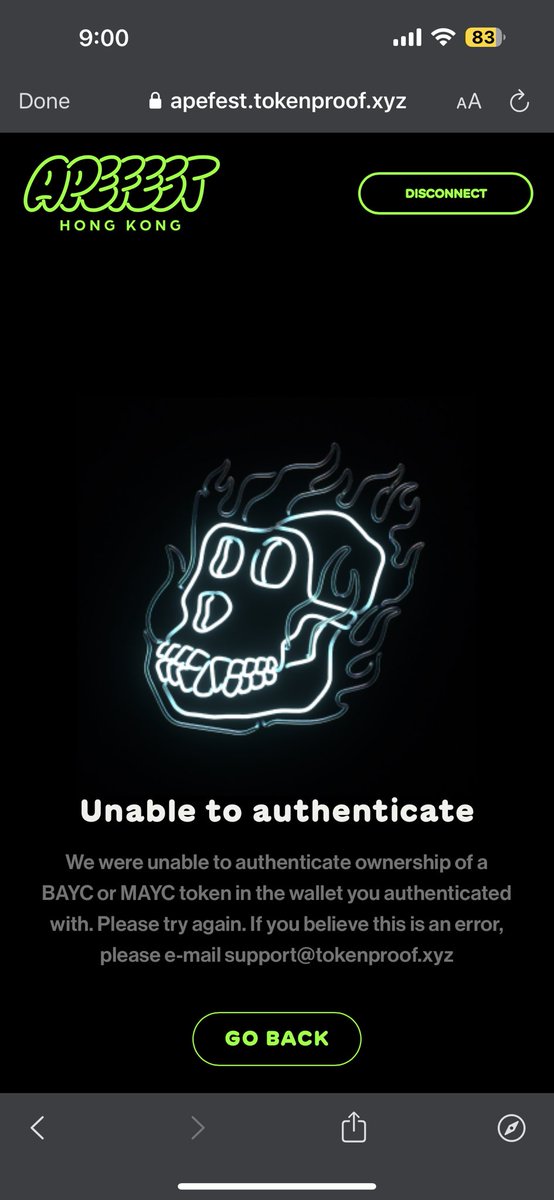 cmybit's tweet photo. @BoredApeYC Still not working, been trying for an hour. https://t.co/9CcCOV6cqD