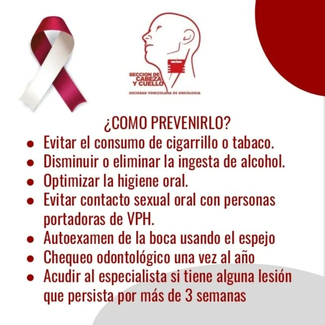seccionCyC_SVO's tweet photo. El 27 de Julio es el Día Mundial del Cáncer de Cabeza y Cuello. 
La fecha es propicia para concientizar sobre la importancia de la prevención. Igualmente un diagnóstico temprano  para un tratamiento oportuno.

#diamundiadelcancerdecabezaycuello
#cabezaycuello #prevencion #cancer https://t.co/xMmC6wry9x