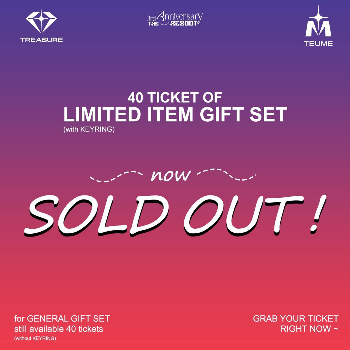 FYTREASURECAM's tweet photo. LIMITED ITEM GIFT SET TICKETS / 𝙎𝙊𝙇𝘿 𝙊𝙐𝙏 🔴

Link Facebook Page
🔗 https://t.co/mjBUjPbgMO

SEE YOUUUUUU ✨
#3rdAnniversaryTheREBOOT https://t.co/P2f3lTOXJr
