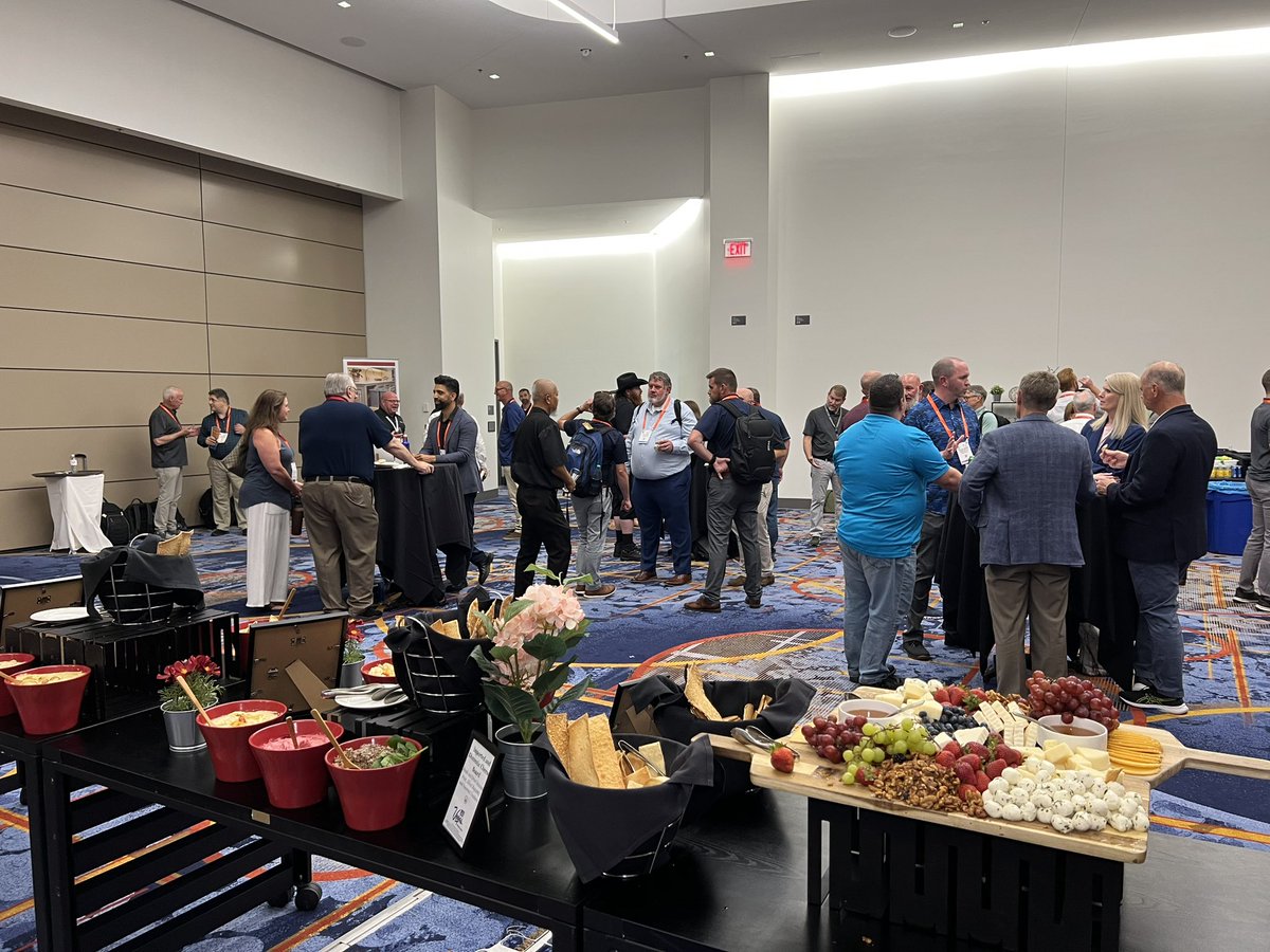 WoodworkingBiz's tweet image. Distributors decompress after a day at #AWFSFair - members of the @NBMDA relax and network. #woodworking