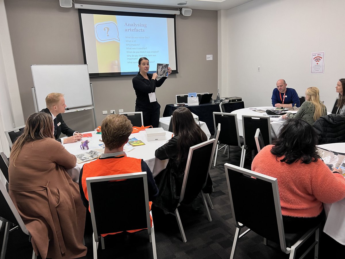 HTAVed's tweet image. Using historical sources as evidence in the classroom - great discussion in this workshop with Dr Natasha Ziebell including how ‘foreign’ coin currency is to primary students. #htavAC23