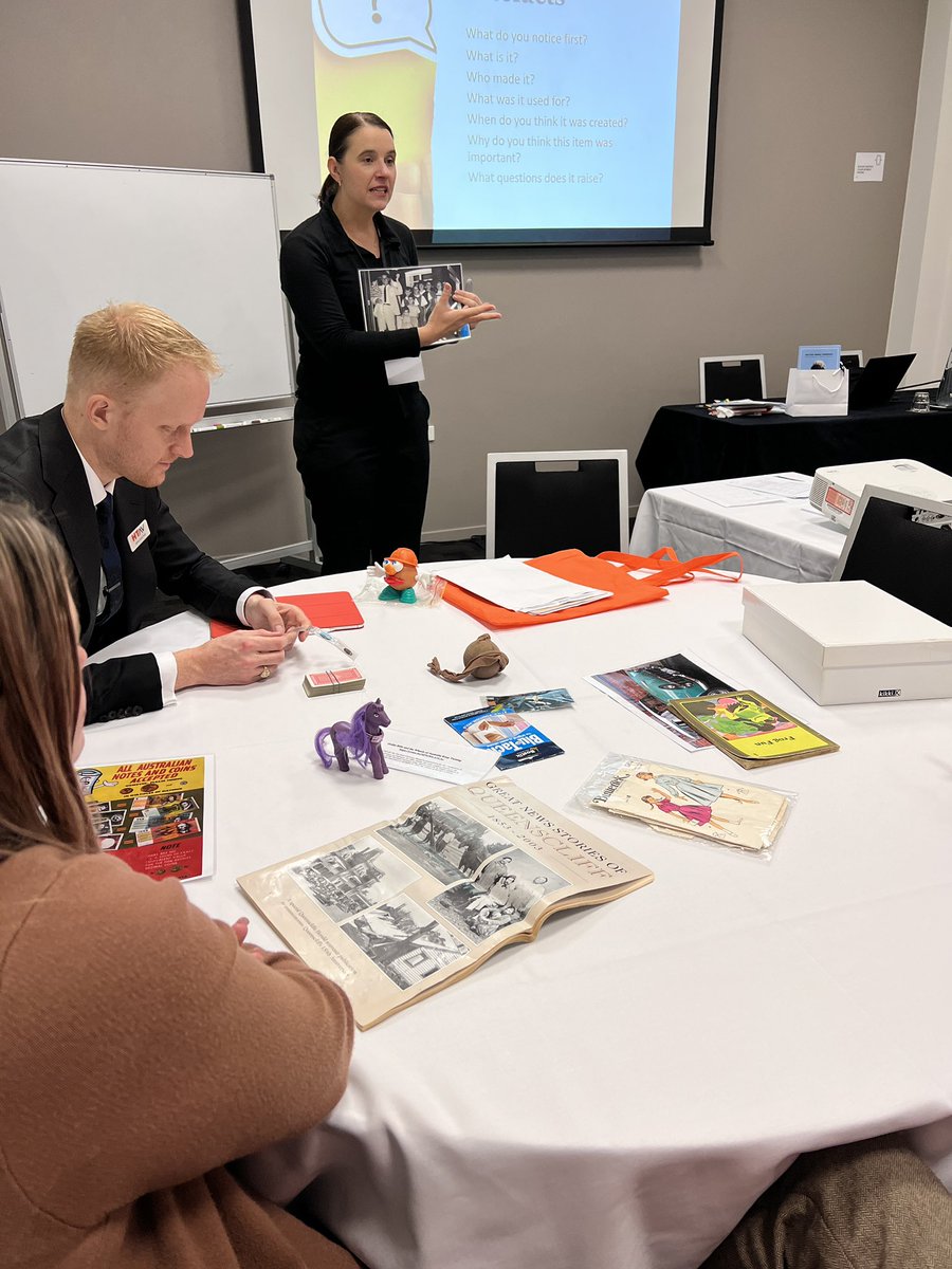 HTAVed's tweet image. Using historical sources as evidence in the classroom - great discussion in this workshop with Dr Natasha Ziebell including how ‘foreign’ coin currency is to primary students. #htavAC23