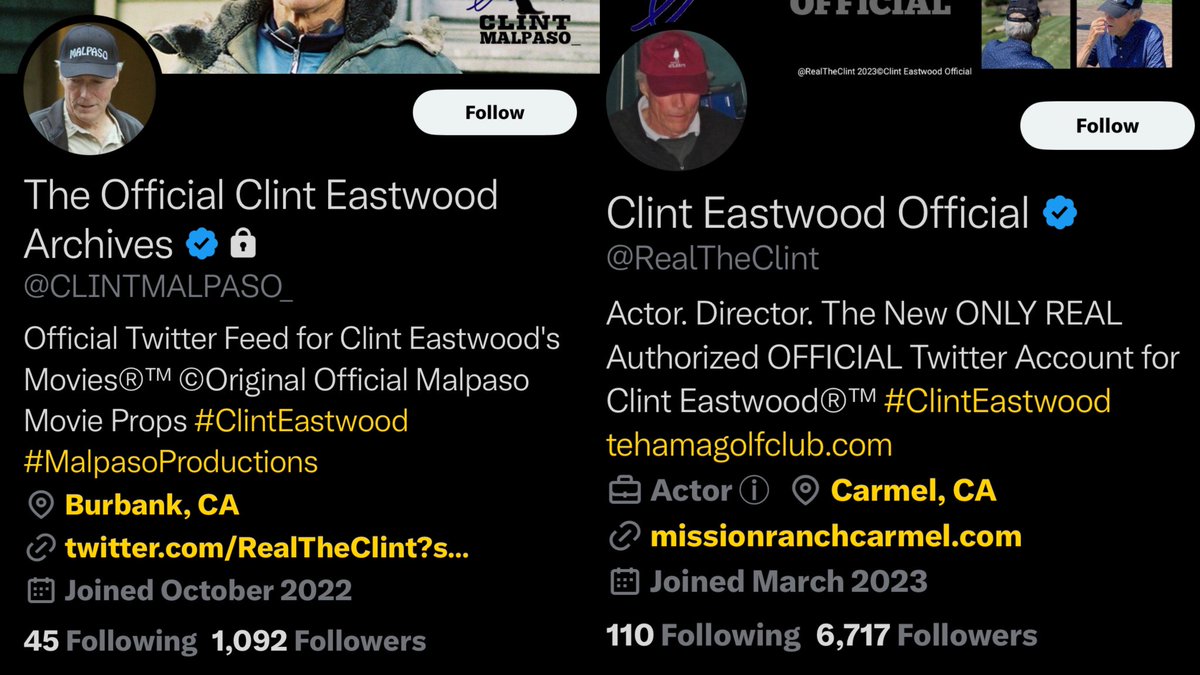 Everyone do me a HUGE favor 

Go report these fake ass Clint Eastwood Accounts https://t.co/1GZRaBcVSi