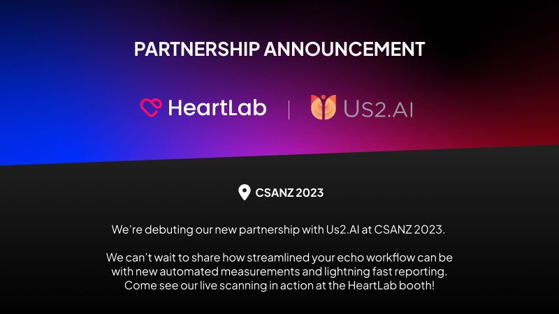 Delighted to announce our partnership with @heartlabnz ! Swing by booth 103 at the Cardiac Society of Australia and New Zealand Scientific Meeting next week to see how we can make to your workflow. #ArtificialInteligence #Cardiology