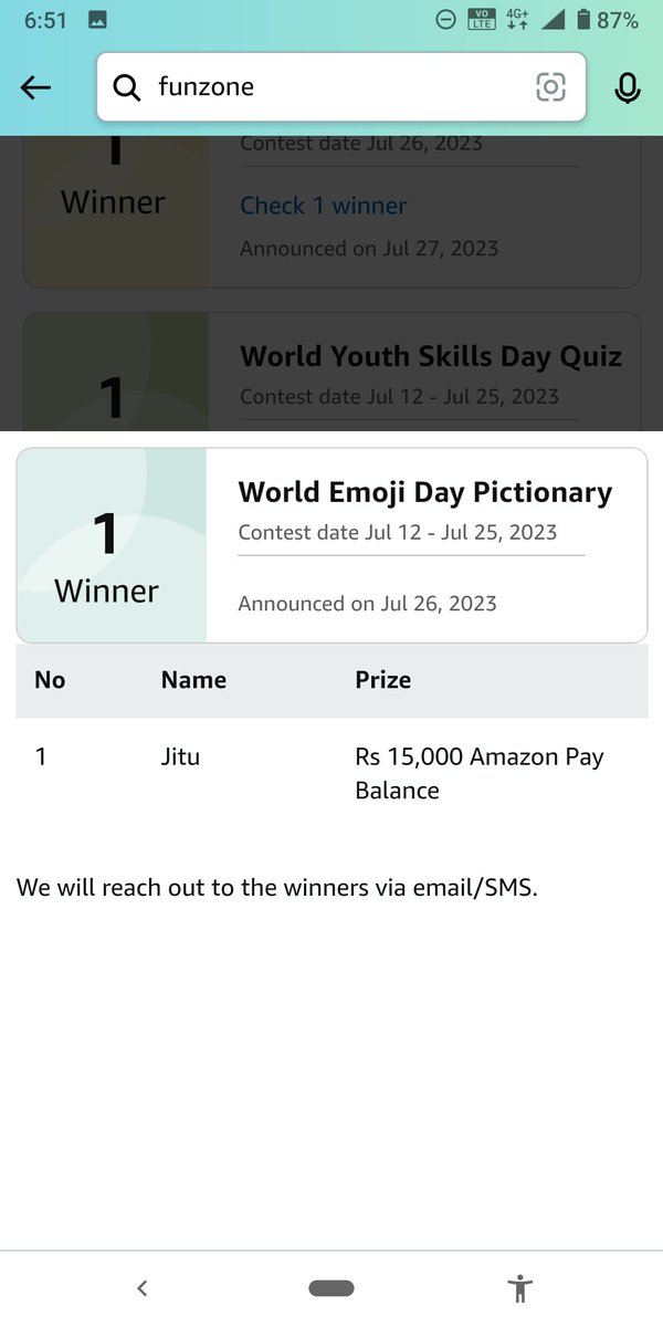 nagendra0232's tweet image. Jitu ⚠️Rahul ⚠️Minion

This 3 name always win and their names are repeat so many times in one contests

Please stop wasting your to play this fake #FUNZONE #Amazon
#amazonin #AmazonQuiz #iwononamazon #fakecontest