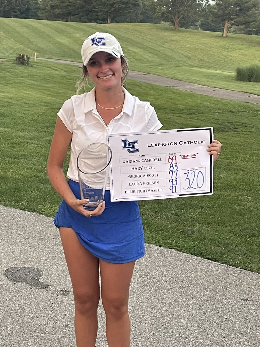 lexcathgolf's tweet photo. Solid start 4 the Lady Knights today at Lakeside Golf Course.Kariann Campbell lead the way with a career low 69, winning her first individual high school tournament!!@GeorgiaBGolf followed with a 77 putting her in the top 10 as the girls finished in 3rd place!Back at it tomorrow https://t.co/wD4yg9m2Df