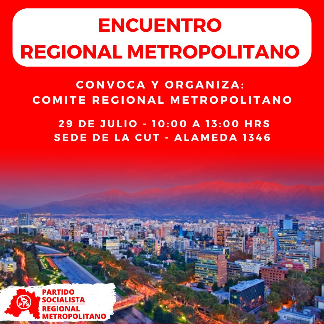 Este sábado 28 de julio tendremos nuestro Ampliado Regional Metropolitano. Los esperamos de 10:00 a 13:00 en la Sede de la CUT.