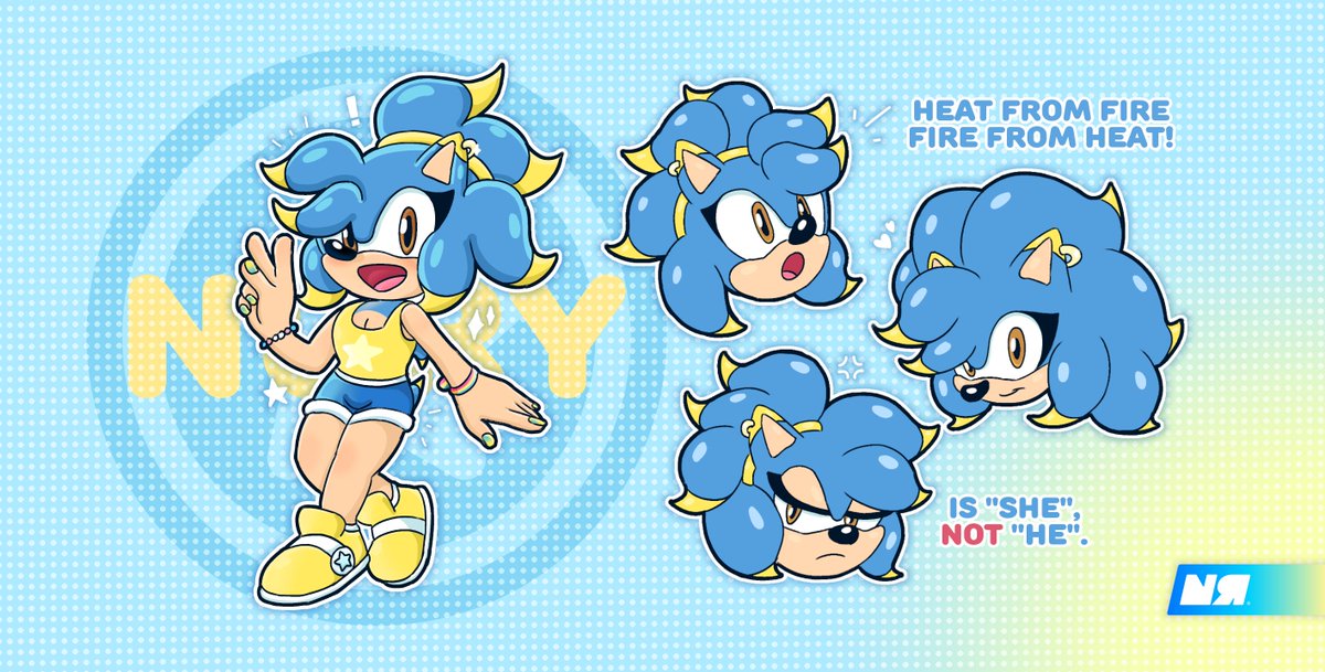 NuryRush's tweet photo. SHE is back! 💙💛
The character that started it all, it had been years since I drew her. Obviously in the past she was a "he" as you all know, in fact she is #trans! It's beautiful to be able to draw her back into her true form, this is what one year of estrogen does to you 👀 https://t.co/ygxktp1pC7