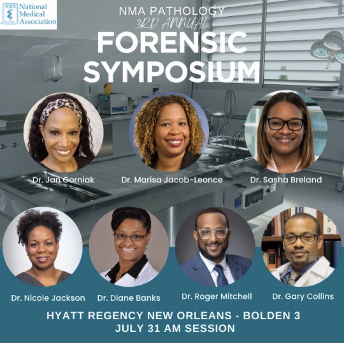 Meet the speakers! NMA’s 3rd annual Forensic Symposium will be in New Orleans, LA on July 31st! Check out the full program on nmapathology.org. We look forward to seeing you there! #nmapathology #nmanola2023 #nmanola23 #NMA