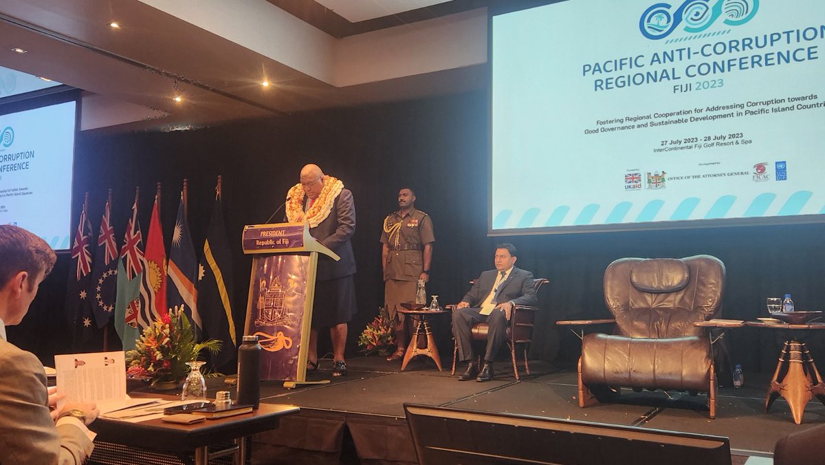 SonjaStTr's tweet photo. 📢At the Pacific #Anticorruption Regional Conference, impressive participation & unanimous messages from the President of Fiji, Attorney-General and Minister of Justice & FICAC Commissioner about the importance of regional unity + cooperation to ensure impact.
#PacificAct https://t.co/fKM1jsd5jI