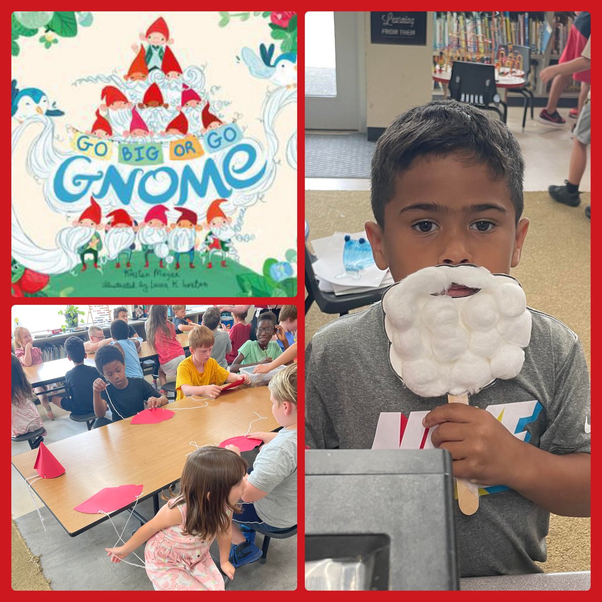 fmteducare's tweet photo. Ms. Jennifer/JCPL read GO BIG OR GO GNOME to us, then we made caps & beards to become gnomes ❤️ #HowCuteAreThey #GnomeEducare #SummerReading #KirstenMayer #ThanksMsJennifer @JCPublicLibrary @muchhamsters https://t.co/vsp3xXBRsl