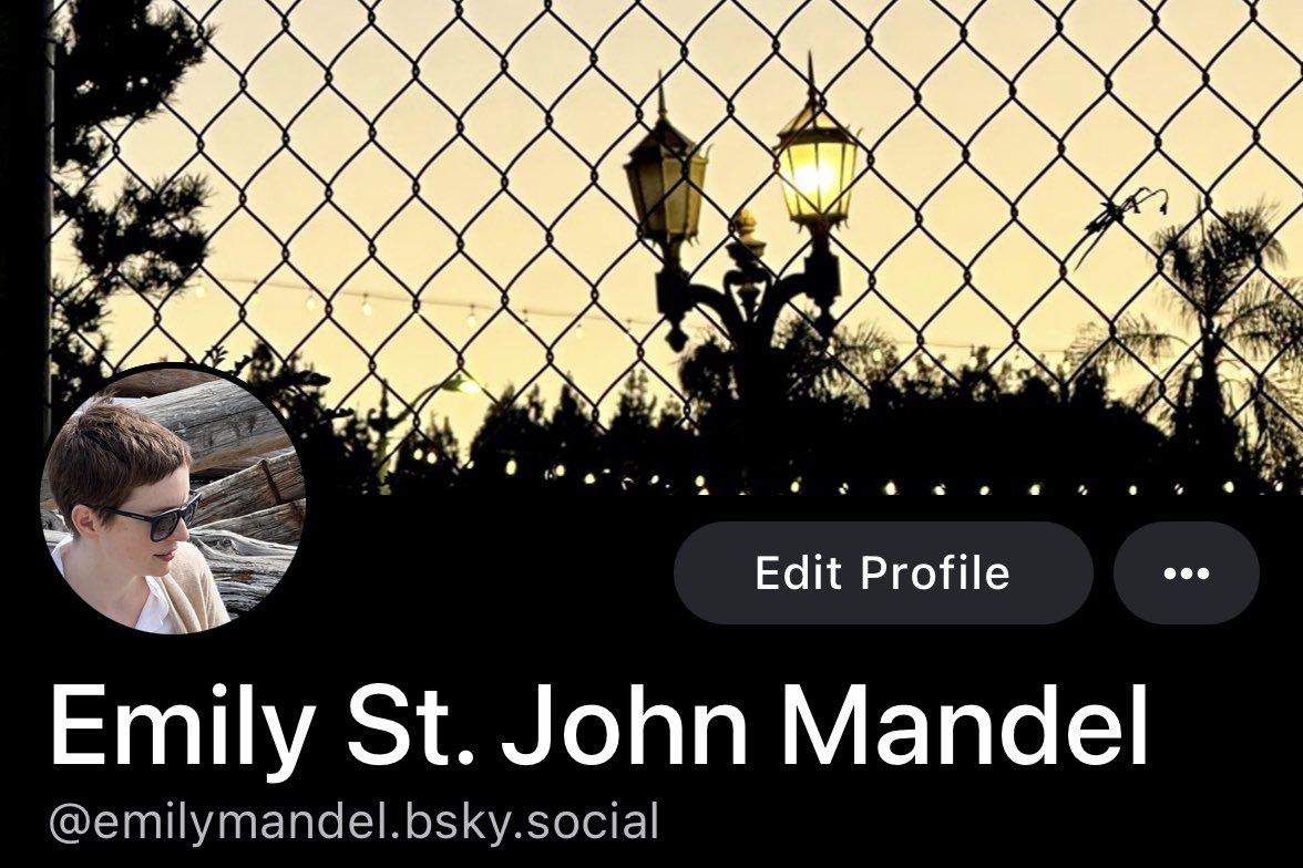 Emily St. J. Mandel (@emilymandel) on Twitter photo Bluesky: Bluesky: