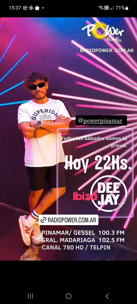 powerpinamar's tweet photo. Sábado 22 hs.🎶 El Chino Velazquez te presenta "Ibiza DJ"🎧 🎛  https://t.co/Go6ZYqMCDp https://t.co/T1ztG9chUj
