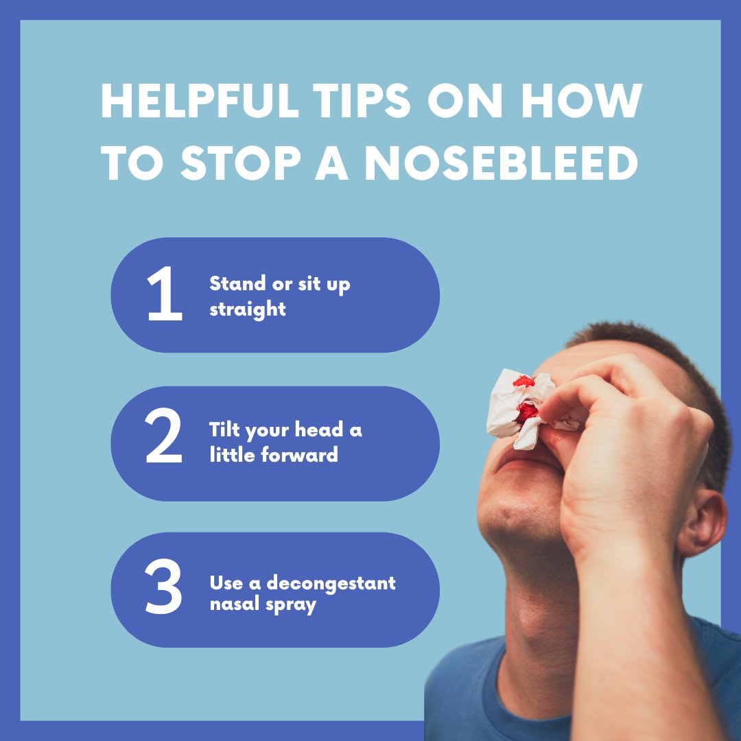 NYOGMD's tweet image. Also known as #epistaxis, nosebleeds can sometimes happen when we least expect them.

While rarely life-threatening, having one can cause a fair amount of distress. Here are a few different tips on how to stop a #nosebleed once they start. 👃