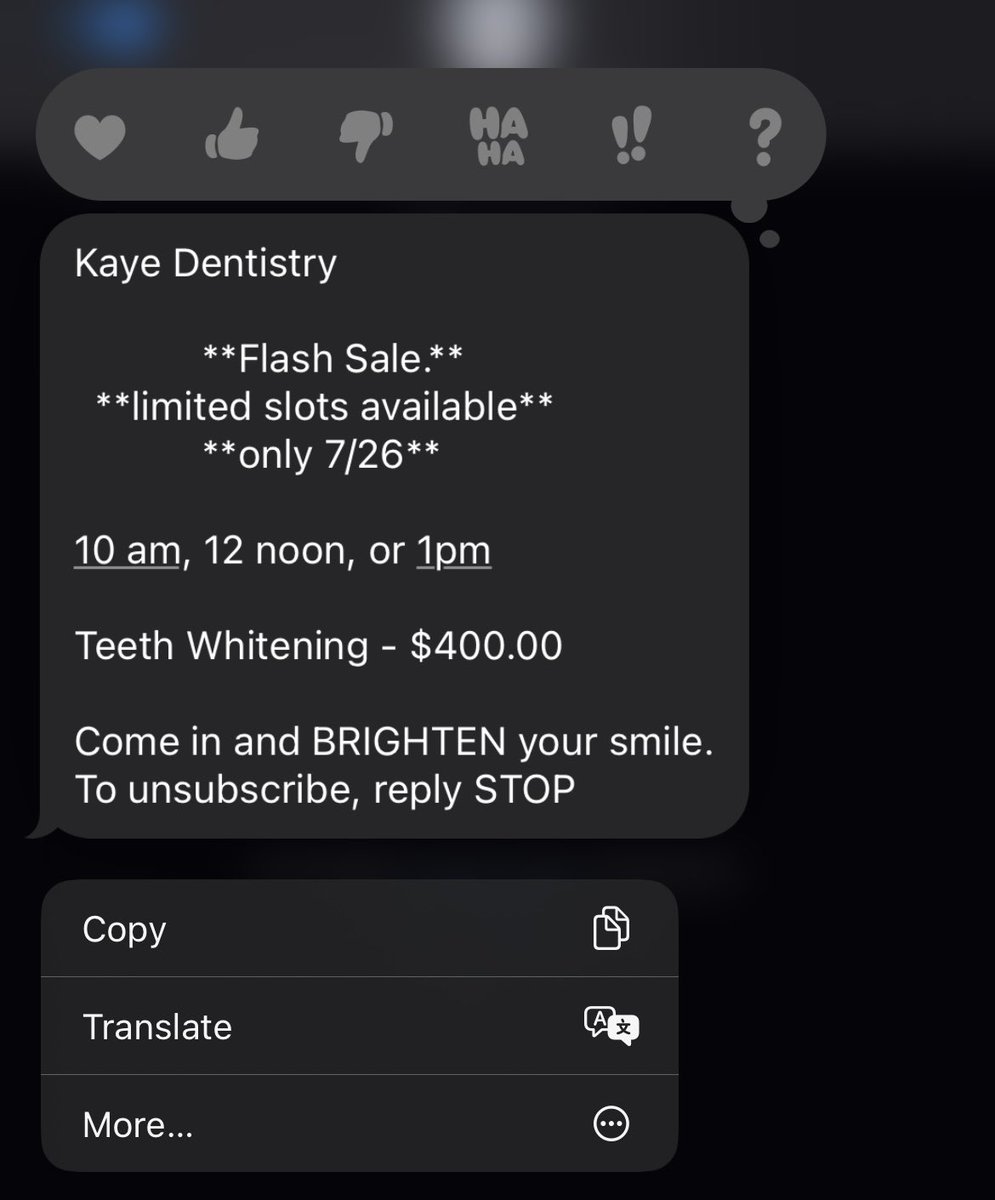 romehta_'s tweet photo. my dentist texting me that they are having a sale on their services has prompted me to question their validity as a medical institution https://t.co/12u1UkSybQ