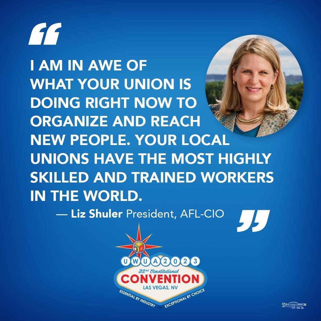 Essential by industry, exceptional by choice. #UWUA23 #UnionStrong #1u

<a href="/LizShuler/">Liz Shuler</a> <a href="/AFLCIO/">AFL-CIO ✊</a>