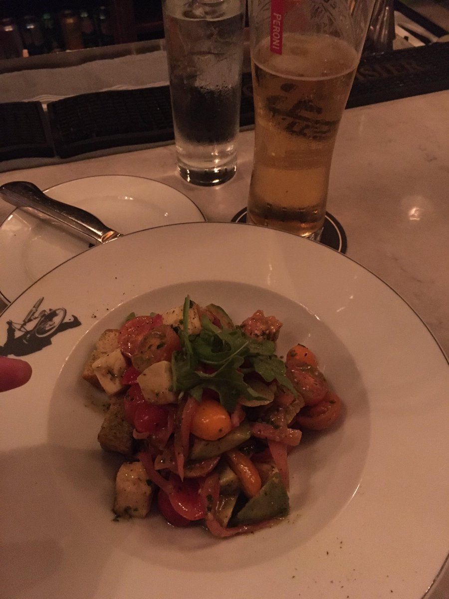 Late night post ghost walk salad and Peroni <a href="/OurBicycleThief/">The Bicycle Thief</a>  So good