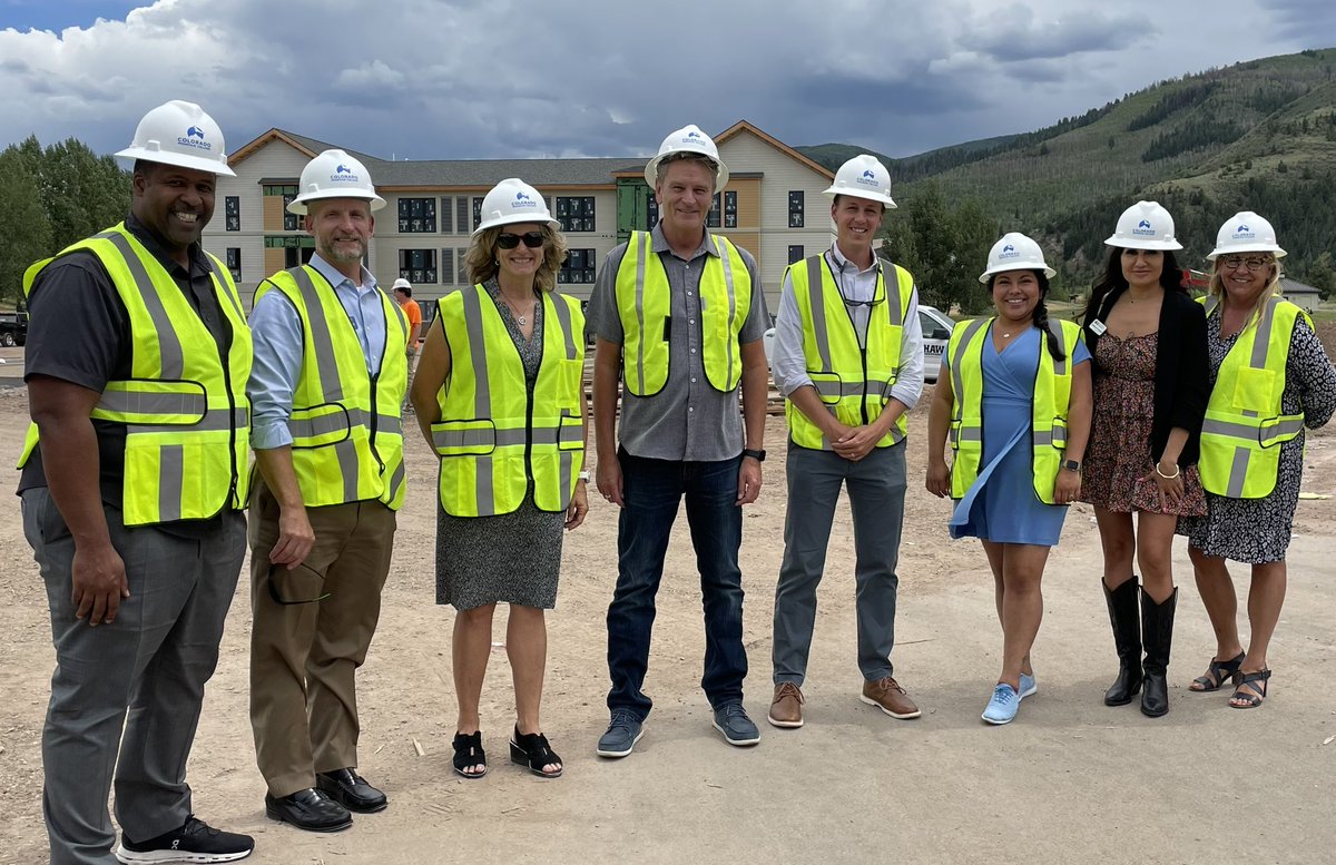 Dylan_RobertsCO's tweet photo. It was a privilege to welcome the @ColoHigherEd Dept. to SD8 today! @ColoMtnCollege hosted and showed all the great work they are doing for students and we toured their exciting new affordable housing development in Edwards. Great job CMC! https://t.co/eaW1PH1gkH