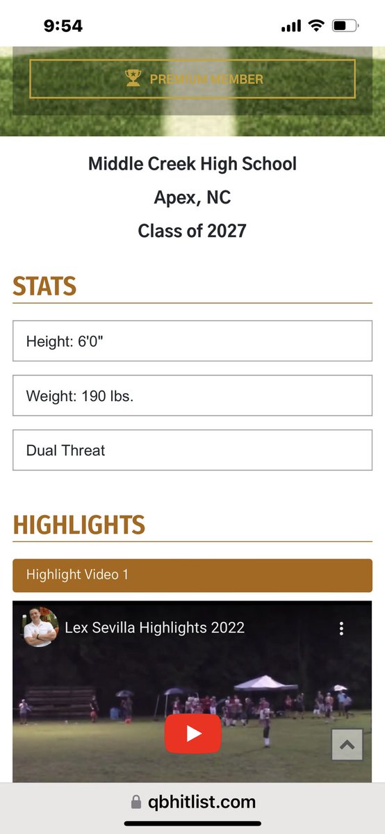 QBHitList's tweet photo. Welcome to the largest QB fraternity in the nation‼️

@QBHitList Premium 2027 QB @lexsevilla08 Middle Creek Hs(NC) 

👀Check him out!

⏩️Profile: https://t.co/zFftodMhDi

Full evaluation posting… https://t.co/6Ytn24jEVF