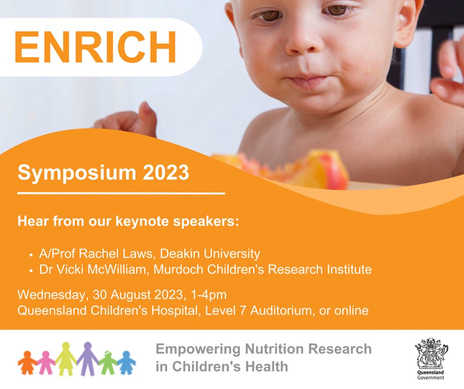 Centre for Childhood Nutrition Research (@c4cnr) on Twitter photo Join us online or in person at the ENRICH Symposium on 30thAugust.
Free registration here: eventbrite.com/e/enrich-resea…
#childhealth #childnutrition #nutritionresearch #publichealthnutrition <a href="/childhealthqld/">Children's Health Queensland</a> Join us online or in person at the ENRICH Symposium on 30thAugust.
Free registration here: eventbrite.com/e/enrich-resea…
#childhealth #childnutrition #nutritionresearch #publichealthnutrition <a href="/childhealthqld/">Children's Health Queensland</a>