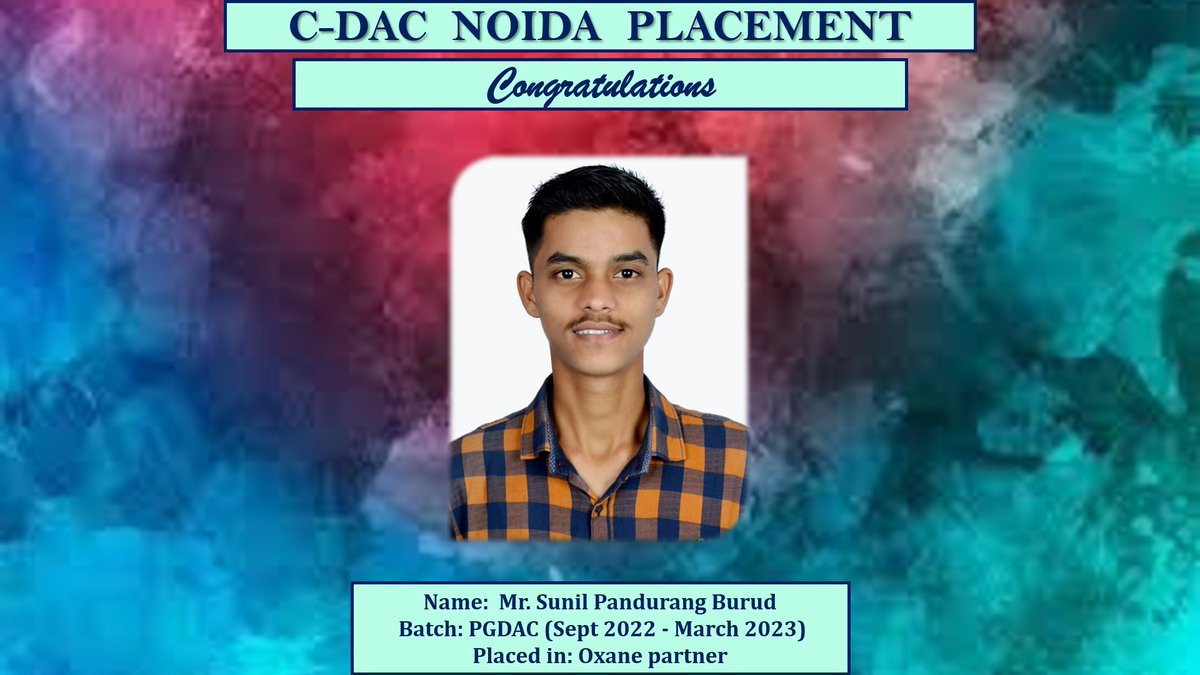 “All you need is the plan, the road map, and
the courage to press on to your destination”
Congratulations to our online PGDAC batch student
(September 2022 -March2023)...#PGDAC #CDAC
#CDACNOIDA #Java #placement2023 #freshers2022 #NOIDA #freshers2023 #CCAT #CCAT2023 #freshers
