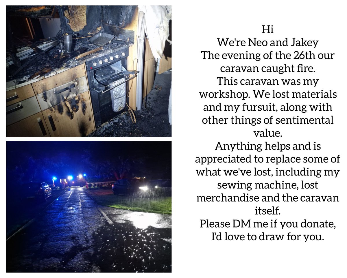 I do not like asking for help but, I'm at a loss as to what else to do. My suit and all my materials as well as many sentimental items were lost. Anything helps. Please retweet. I will do sketches for donations.
Thank you

gofund.me/6f3d5a3a