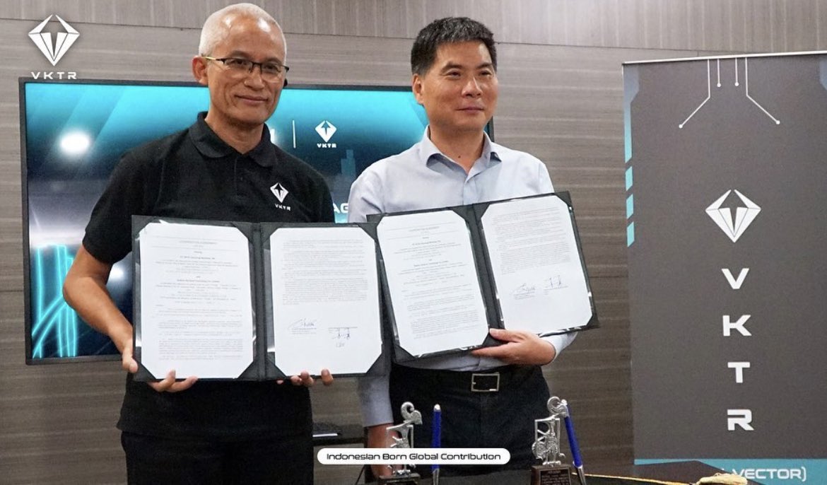 VKTR_id's tweet photo. PT VKTR Teknologi Mobilitas Tbk siap bangun pabrik retrofit kendaraan konvensional menjadi listrik melibatkan kerja sama dengan Souzhou SynlandTechnology Co., Ltd. https://t.co/tdrYU4j4Wn